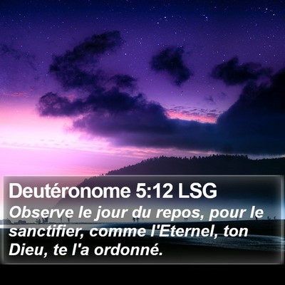 Deutéronome 5:12 LSG Bible Verse Image