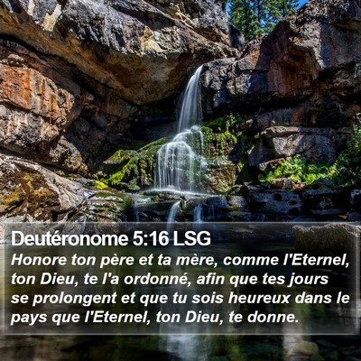Deutéronome 5:16 LSG Bible Verse Image