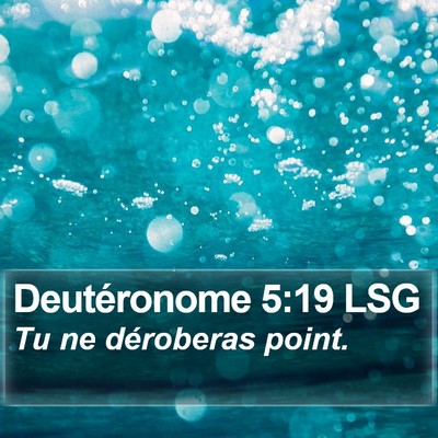 Deutéronome 5:19 LSG Bible Verse Image
