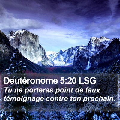 Deutéronome 5:20 LSG Bible Verse Image