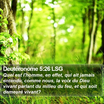 Deutéronome 5:26 LSG Bible Verse Image
