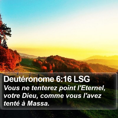 Deutéronome 6:16 LSG Bible Verse Image
