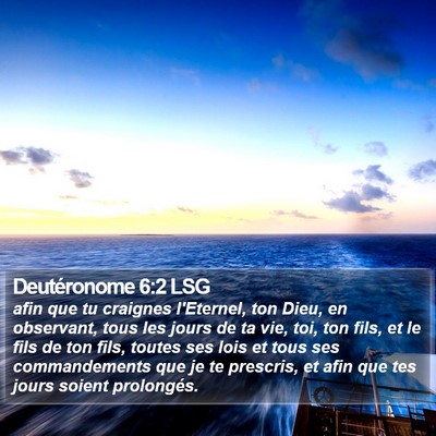 Deutéronome 6:2 LSG Bible Verse Image