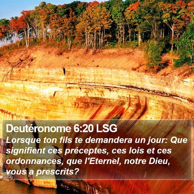 Deutéronome 6:20 LSG Bible Verse Image