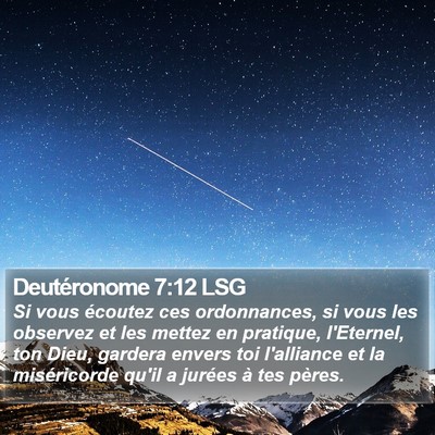 Deutéronome 7:12 LSG Bible Verse Image