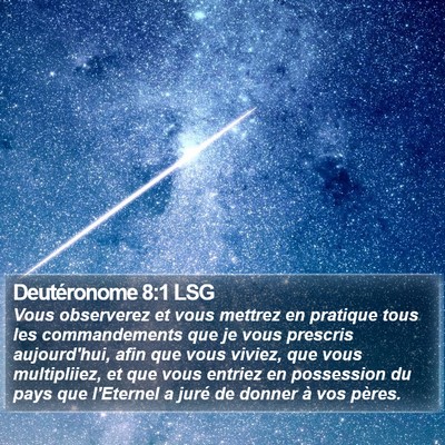 Deutéronome 8:1 LSG Bible Verse Image