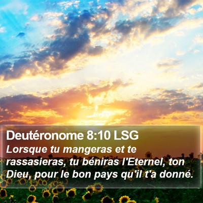 Deutéronome 8:10 LSG Bible Verse Image