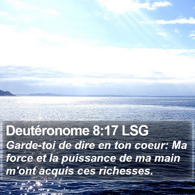 Deutéronome 8:17 LSG Bible Verse Image