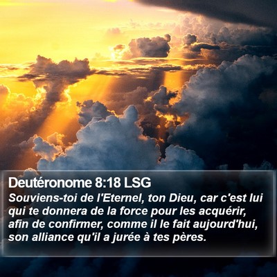 Deutéronome 8:18 LSG Bible Verse Image