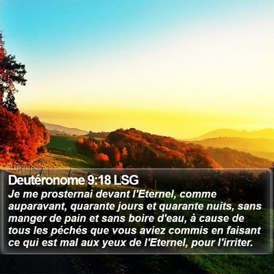 Deutéronome 9:18 LSG Bible Verse Image