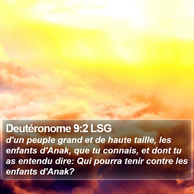 Deutéronome 9:2 LSG Bible Verse Image