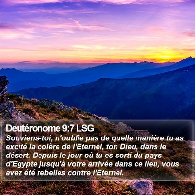 Deutéronome 9:7 LSG Bible Verse Image