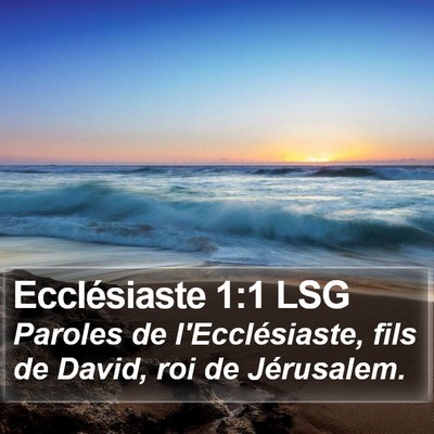 Ecclésiaste 1:1 LSG Bible Verse Image