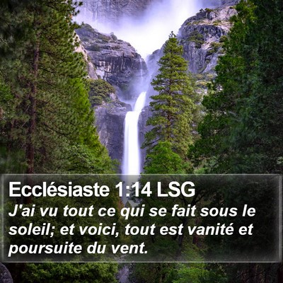 Ecclésiaste 1:14 LSG Bible Verse Image