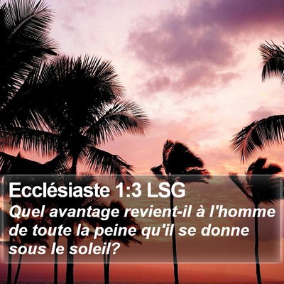 Ecclésiaste 1:3 LSG Bible Verse Image