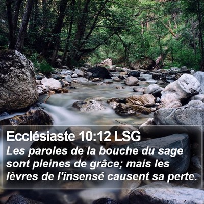 Ecclésiaste 10:12 LSG Bible Verse Image