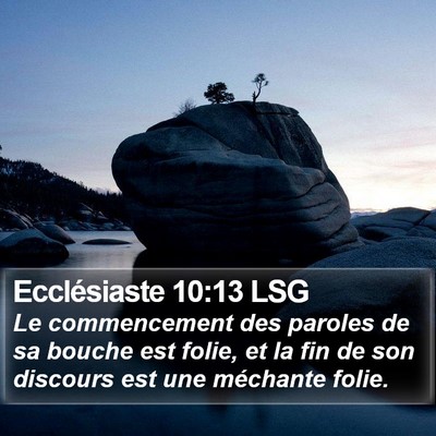 Ecclésiaste 10:13 LSG Bible Verse Image