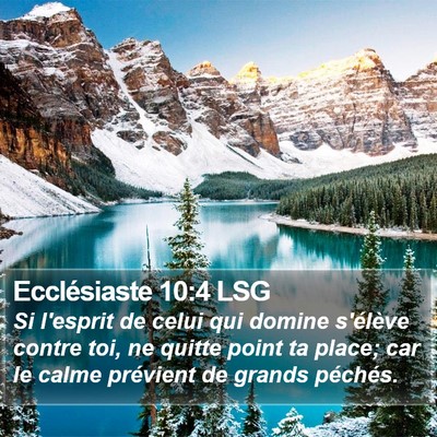 Ecclésiaste 10:4 LSG Bible Verse Image