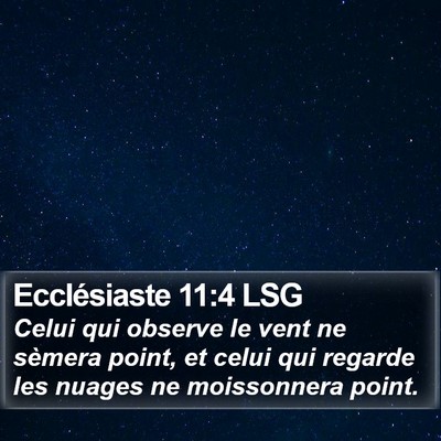 Ecclésiaste 11:4 LSG Bible Verse Image