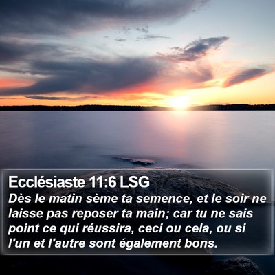 Ecclésiaste 11:6 LSG Bible Verse Image