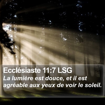 Ecclésiaste 11:7 LSG Bible Verse Image