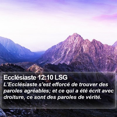 Ecclésiaste 12:10 LSG Bible Verse Image