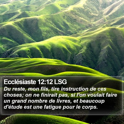 Ecclésiaste 12:12 LSG Bible Verse Image