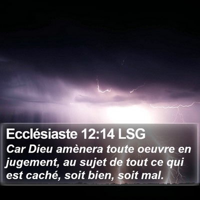 Ecclésiaste 12:14 LSG Bible Verse Image