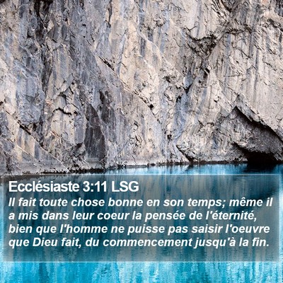 Ecclésiaste 3:11 LSG Bible Verse Image