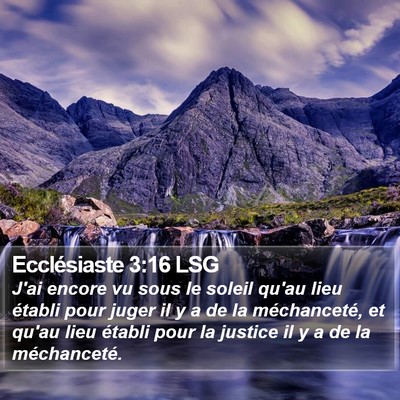 Ecclésiaste 3:16 LSG Bible Verse Image