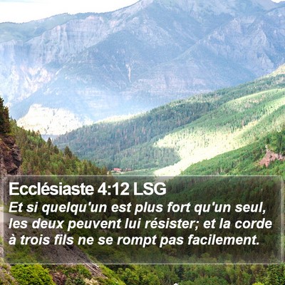Ecclésiaste 4:12 LSG Bible Verse Image