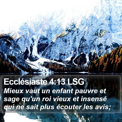 Ecclésiaste 4:13 LSG Bible Verse Image