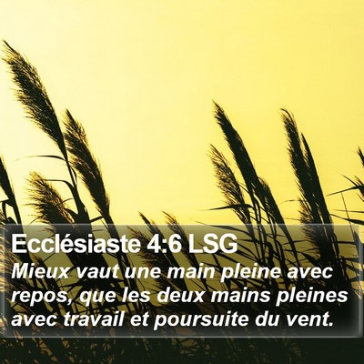 Ecclésiaste 4:6 LSG Bible Verse Image