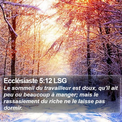 Ecclésiaste 5:12 LSG Bible Verse Image