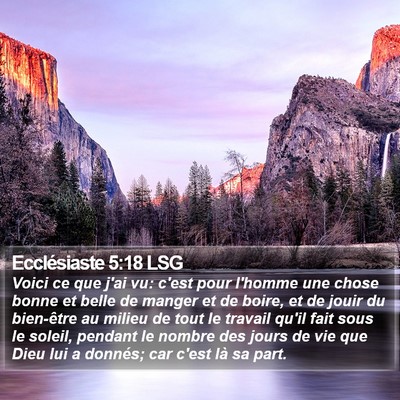 Ecclésiaste 5:18 LSG Bible Verse Image