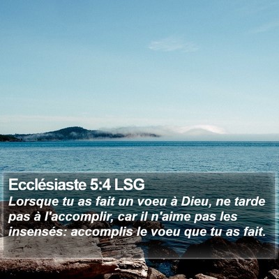 Ecclésiaste 5:4 LSG Bible Verse Image