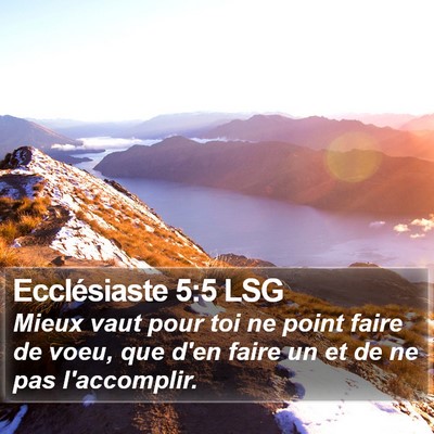 Ecclésiaste 5:5 LSG Bible Verse Image
