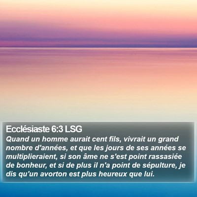 Ecclésiaste 6:3 LSG Bible Verse Image