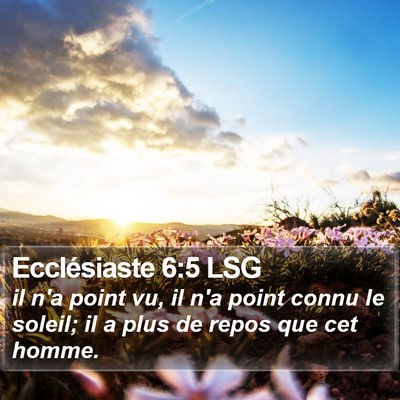 Ecclésiaste 6:5 LSG Bible Verse Image