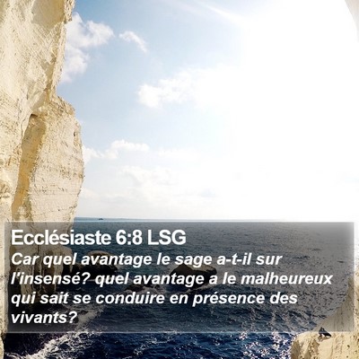 Ecclésiaste 6:8 LSG Bible Verse Image
