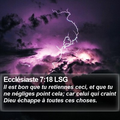 Ecclésiaste 7:18 LSG Bible Verse Image
