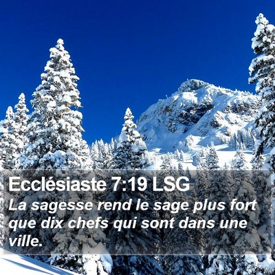 Ecclésiaste 7:19 LSG Bible Verse Image