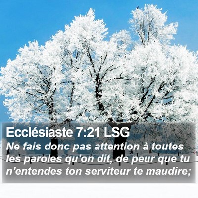 Ecclésiaste 7:21 LSG Bible Verse Image