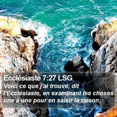 Ecclésiaste 7:27 LSG Bible Verse Image