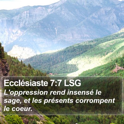 Ecclésiaste 7:7 LSG Bible Verse Image