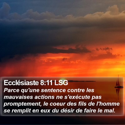 Ecclésiaste 8:11 LSG Bible Verse Image