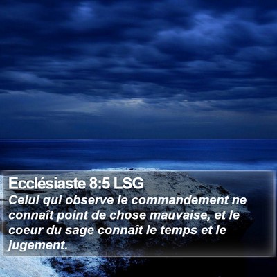 Ecclésiaste 8:5 LSG Bible Verse Image