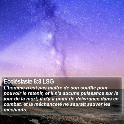 Ecclésiaste 8:8 LSG Bible Verse Image