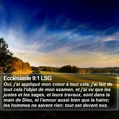 Ecclésiaste 9:1 LSG Bible Verse Image