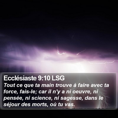 Ecclésiaste 9:10 LSG Bible Verse Image